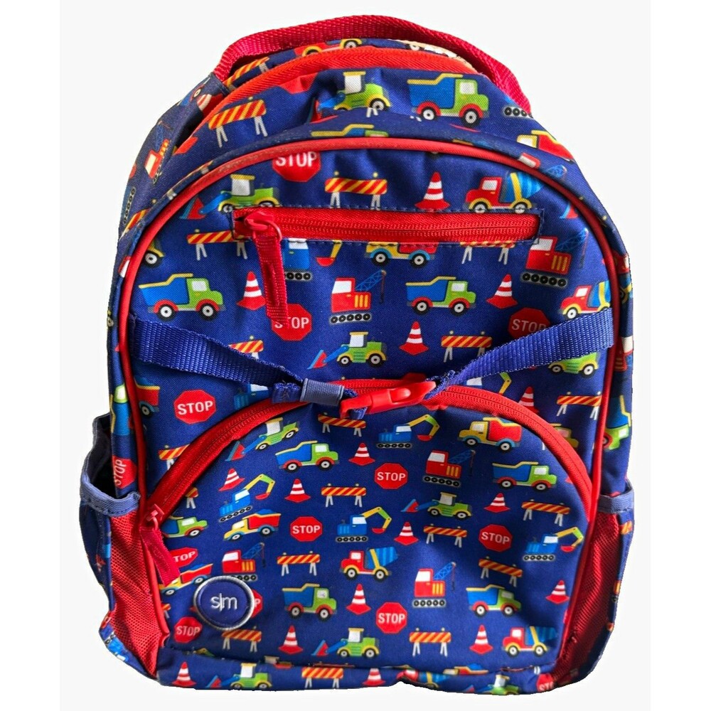 Simple Modern Kids Fletcher Backpack Small Blue/Red Vehicle Print